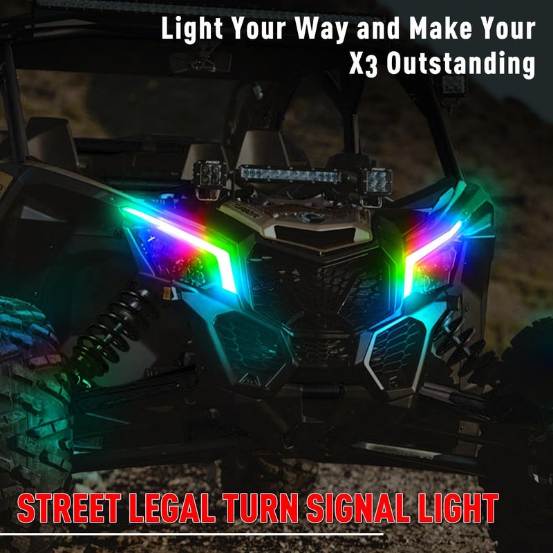 Beatto X3 Turn Signal Fang Light With Chasing Color,Front Signature Accent Light Fit for Can-Am Max R Maverick X3 R XDS XRS 2017-2024 - Image 2